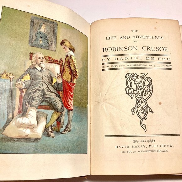 ANTIQUE: “Robinson Crusoe” by Daniel DeFoe, 1920 - Picture 3 of 10